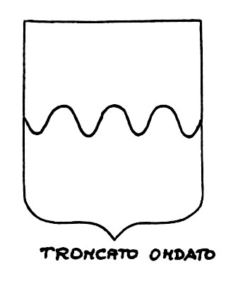 Imagem do termo heráldico: Troncato ondato